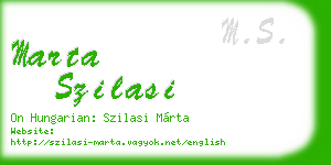 marta szilasi business card